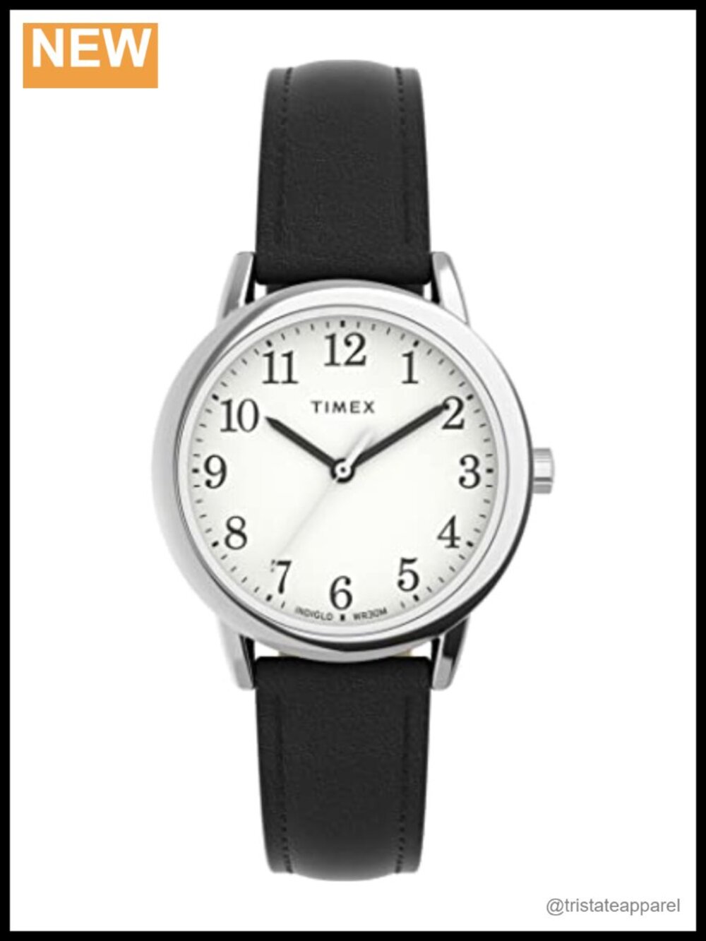 Timex Easy Reader Watch Silver-Tone 30mm White Dial Black Strap